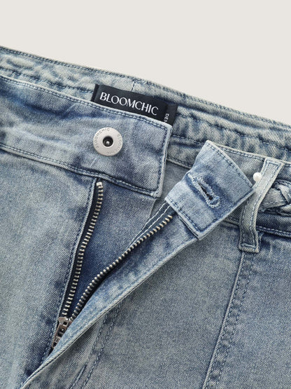 Stretchy Skinny-Fit Denim Shorts