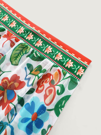 Two-Piece Tummy-Friendly Sarong Swimsuit