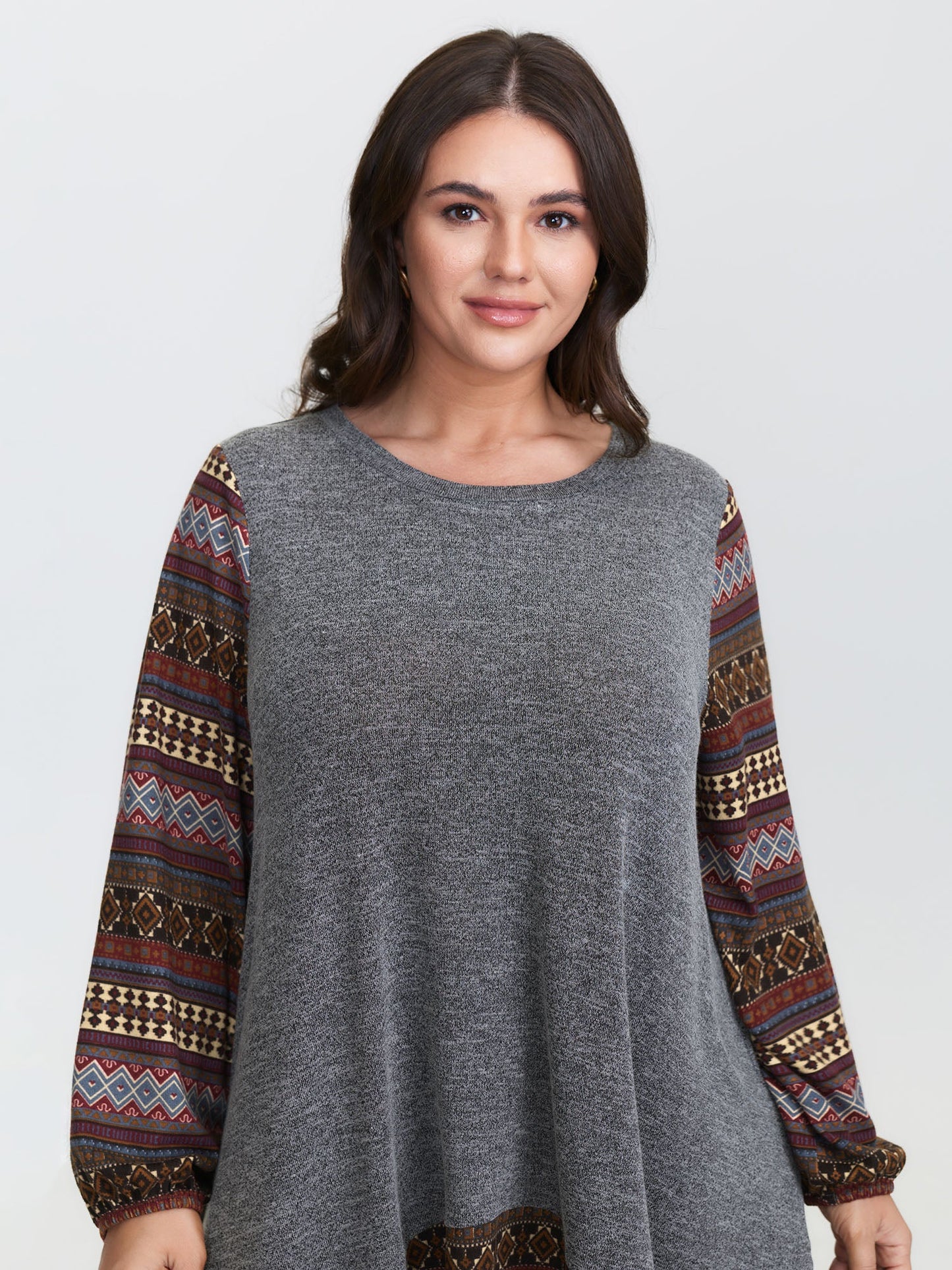 Boho Stripes Color Contrast Stretchy Top