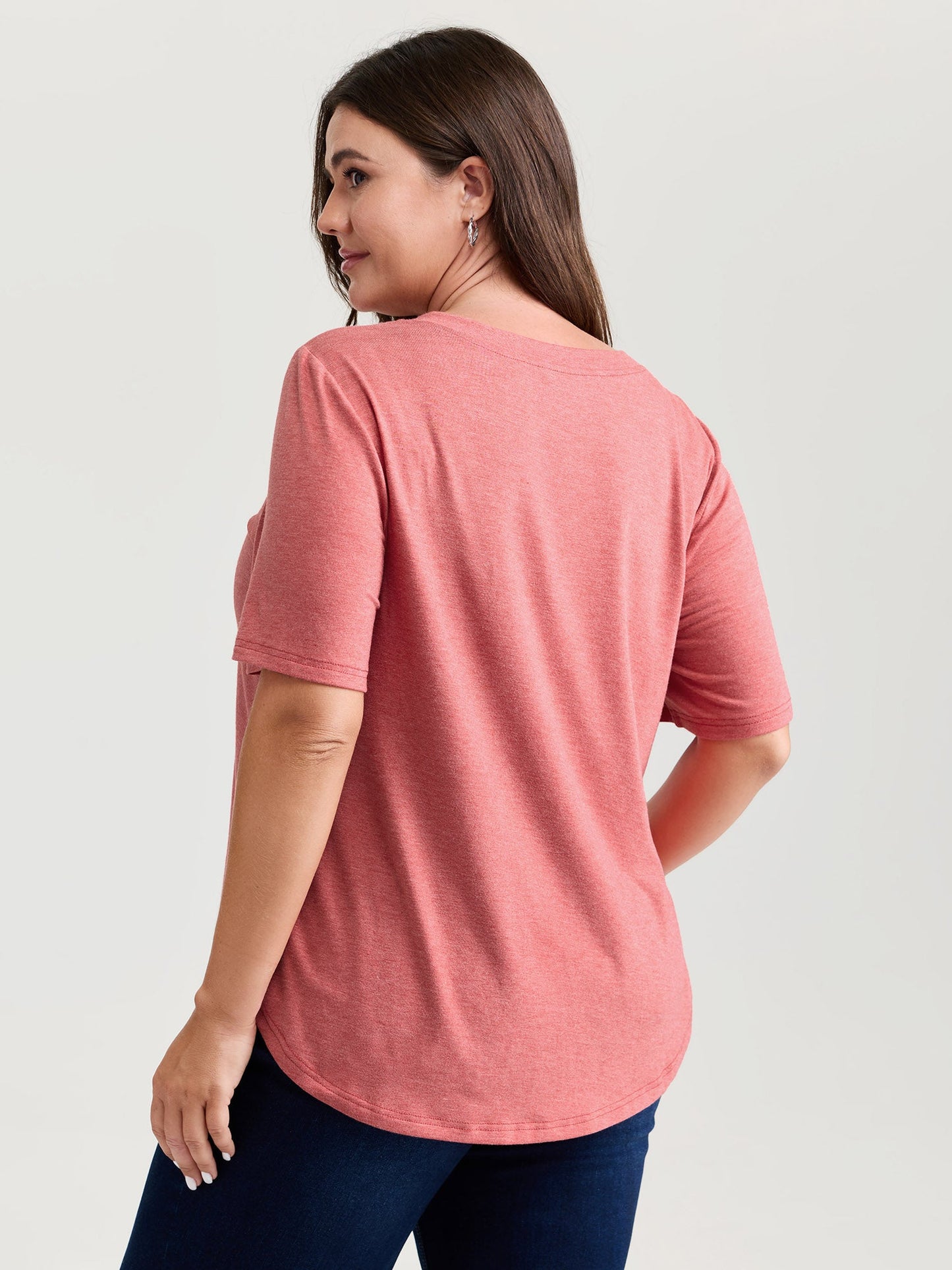 Supersoft Cut-Out Neckline Relaxed-Fit T-Shirt