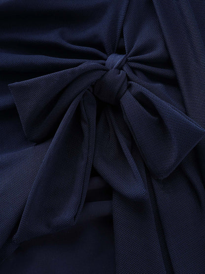 Knotted Hem Twist Front Swim Dress