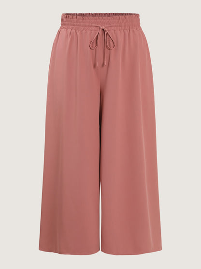 Stretchy Drawstring Waist Pockets Pants