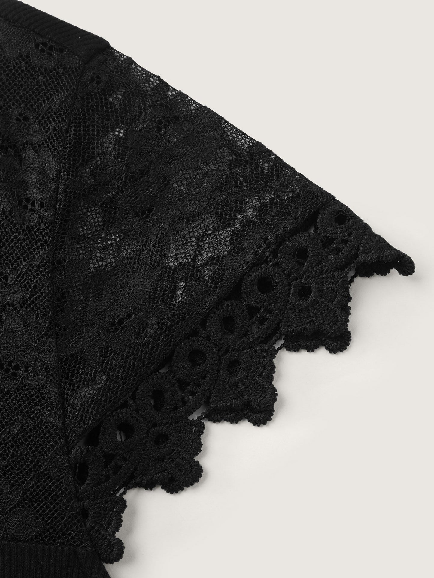 Stretchy Lace V-Neckline Top