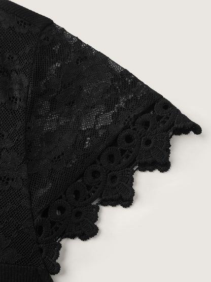 Stretchy Lace V-Neckline Top