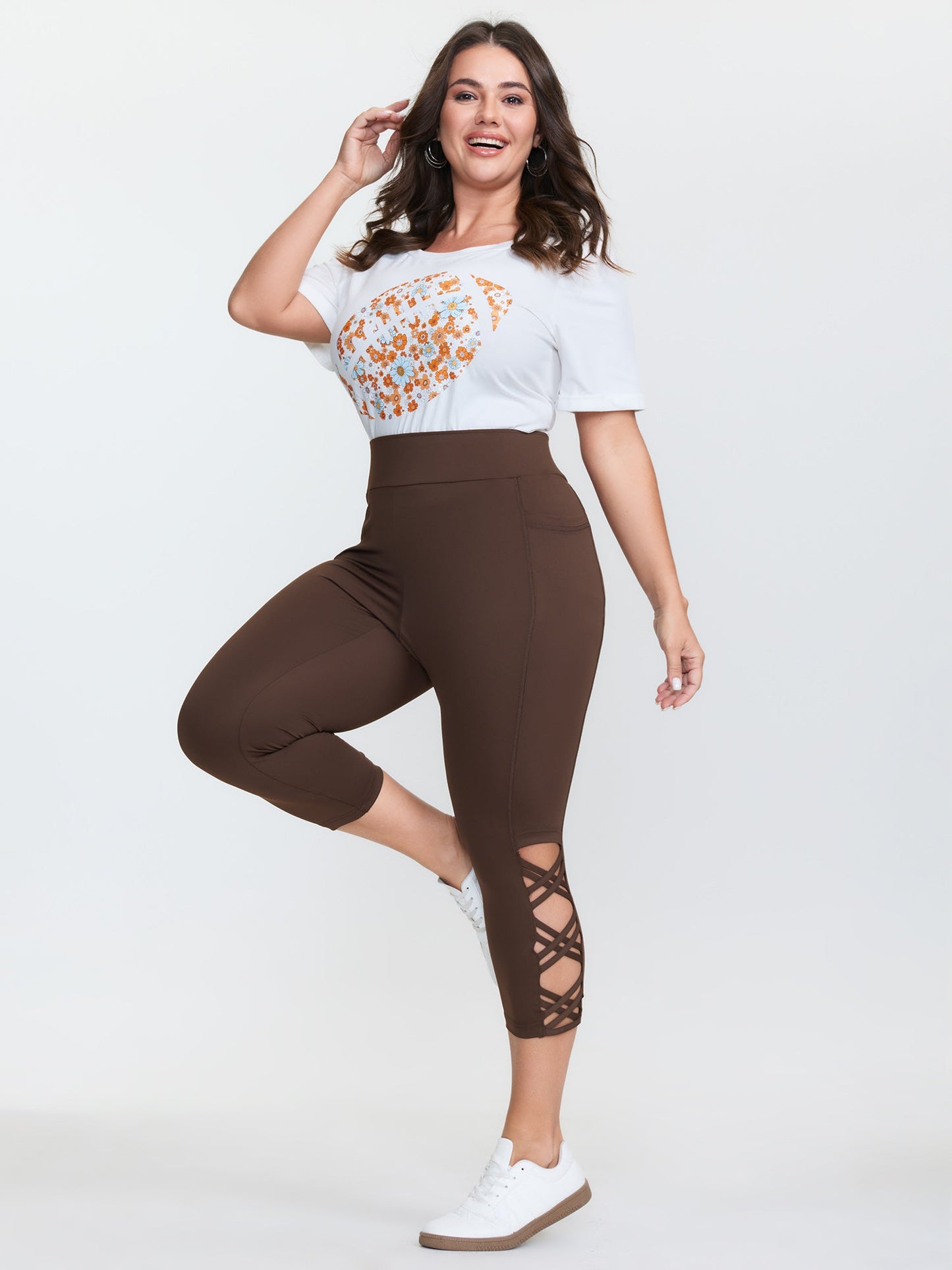 Super Stretchy Crisscross Detail Pockets Leggings