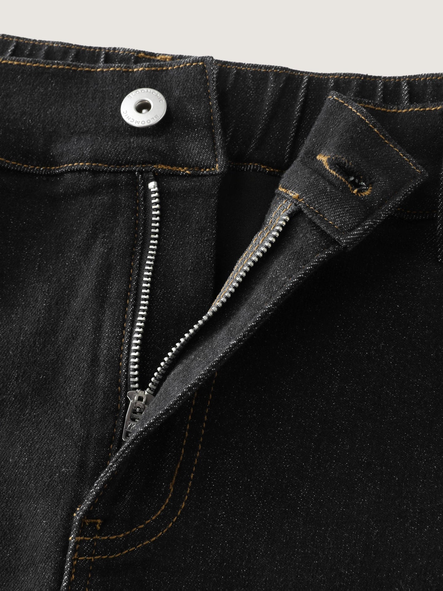 Built-In-Brief Stretchy Bootcut Denim Skirt
