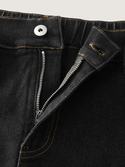 Built-In-Brief Stretchy Bootcut Denim Skirt