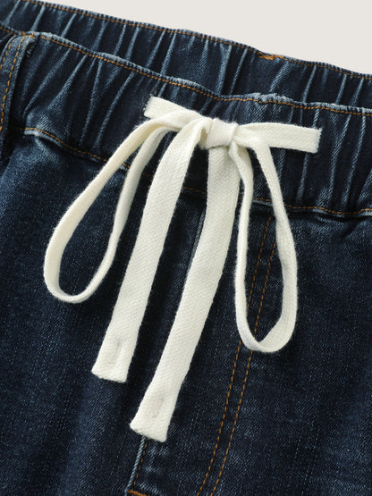 Easy Pull-On Stretchy Skinny-Fit Denim Shorts