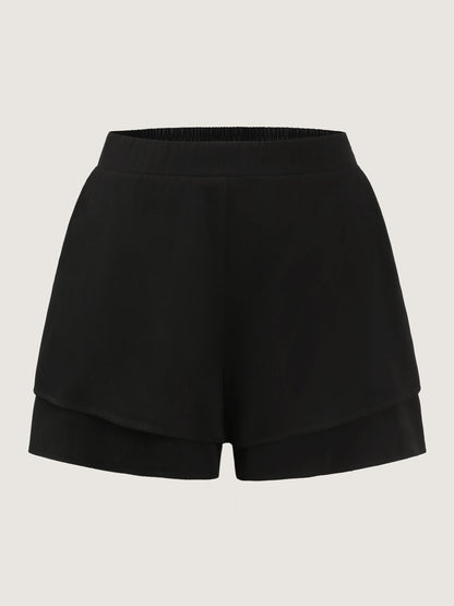 Stretchy Layered Hem Shorts