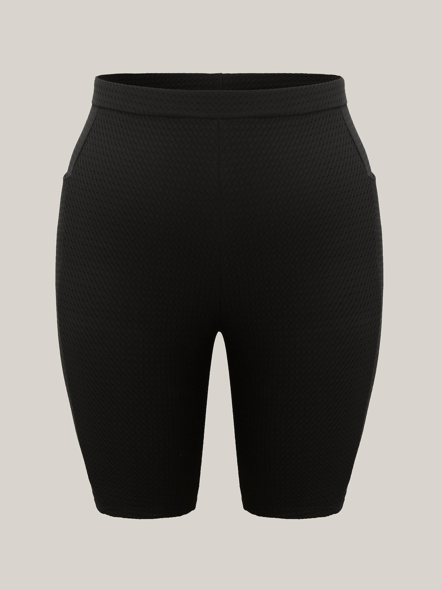Textured Side Pockets Sculpting Swim Bottoms