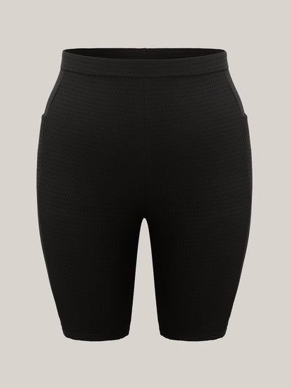 Textured Side Pockets Sculpting Swim Bottoms