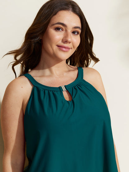 Arc Hem Keyhole Neckline Swim Top