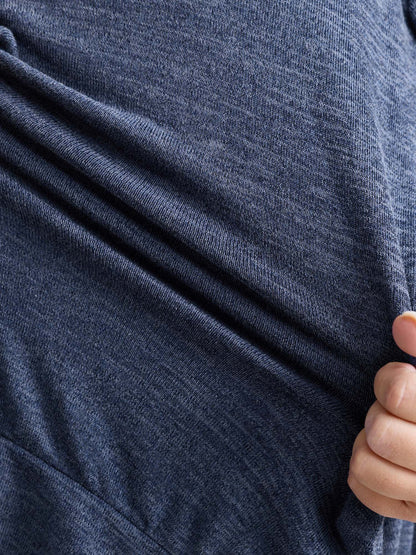 Stretchy Plain Folded Cuff Sleeve T-Shirt