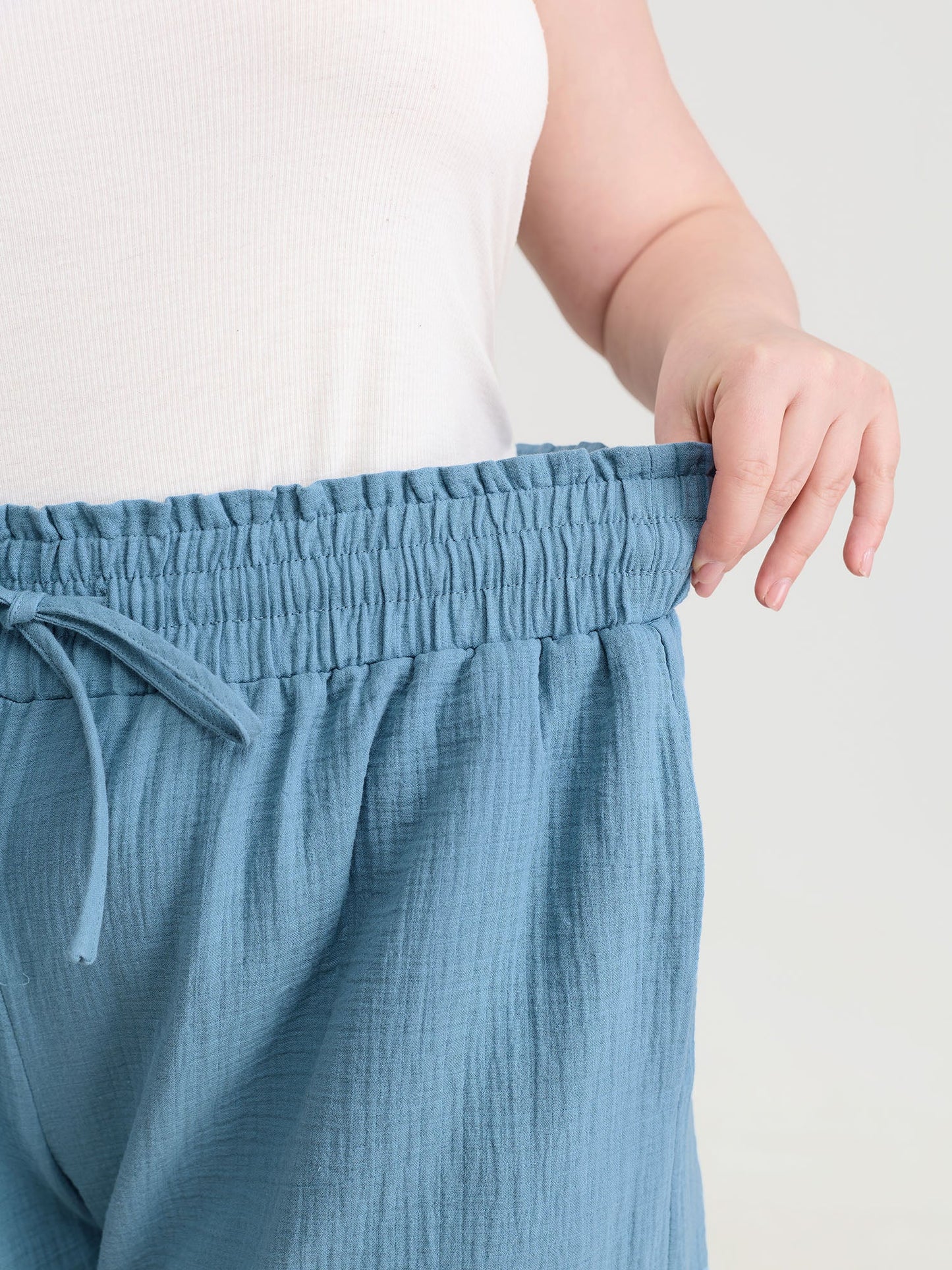 Pure Cotton Textured Lace Trim Shorts