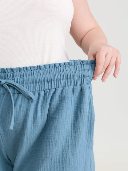 Pure Cotton Textured Lace Trim Shorts