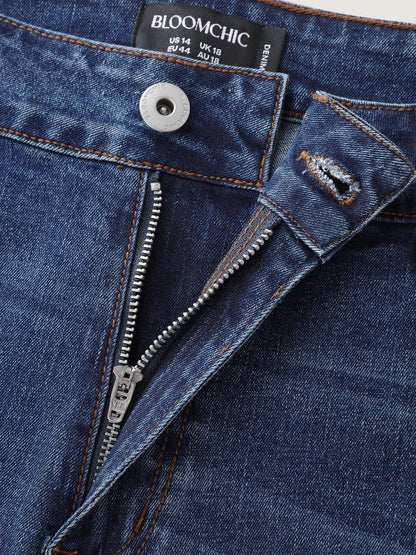 Stretchy Raw Cut Hem Skinny-Fit Denim Shorts