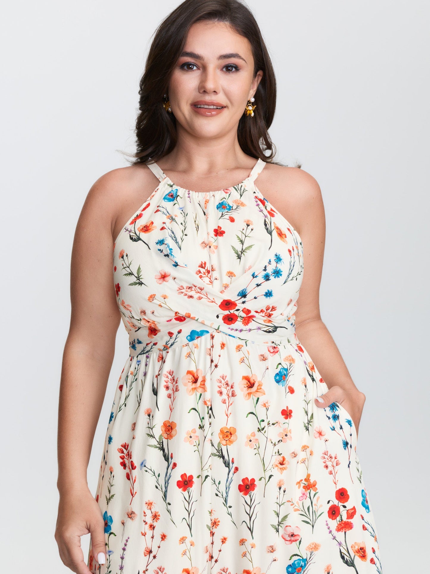 Blooming Florals Waist-Tie Jumpsuit