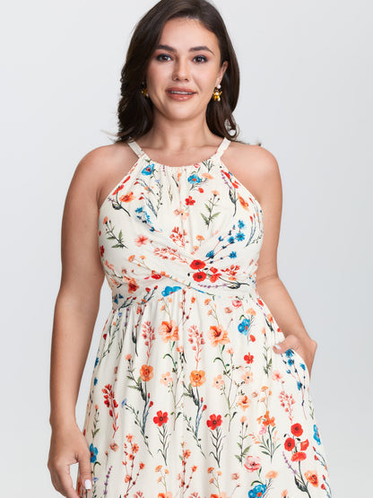Blooming Florals Waist-Tie Jumpsuit