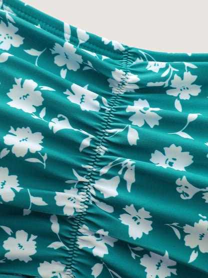 Ditsy Floral Ruched Empire Waist Swim Dress