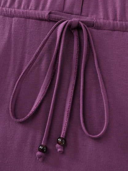 Supersoft Drawstring Waist Button Placket Mini Dress