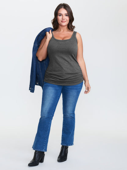 Supportive Bra Pleated Fitted Tank Top