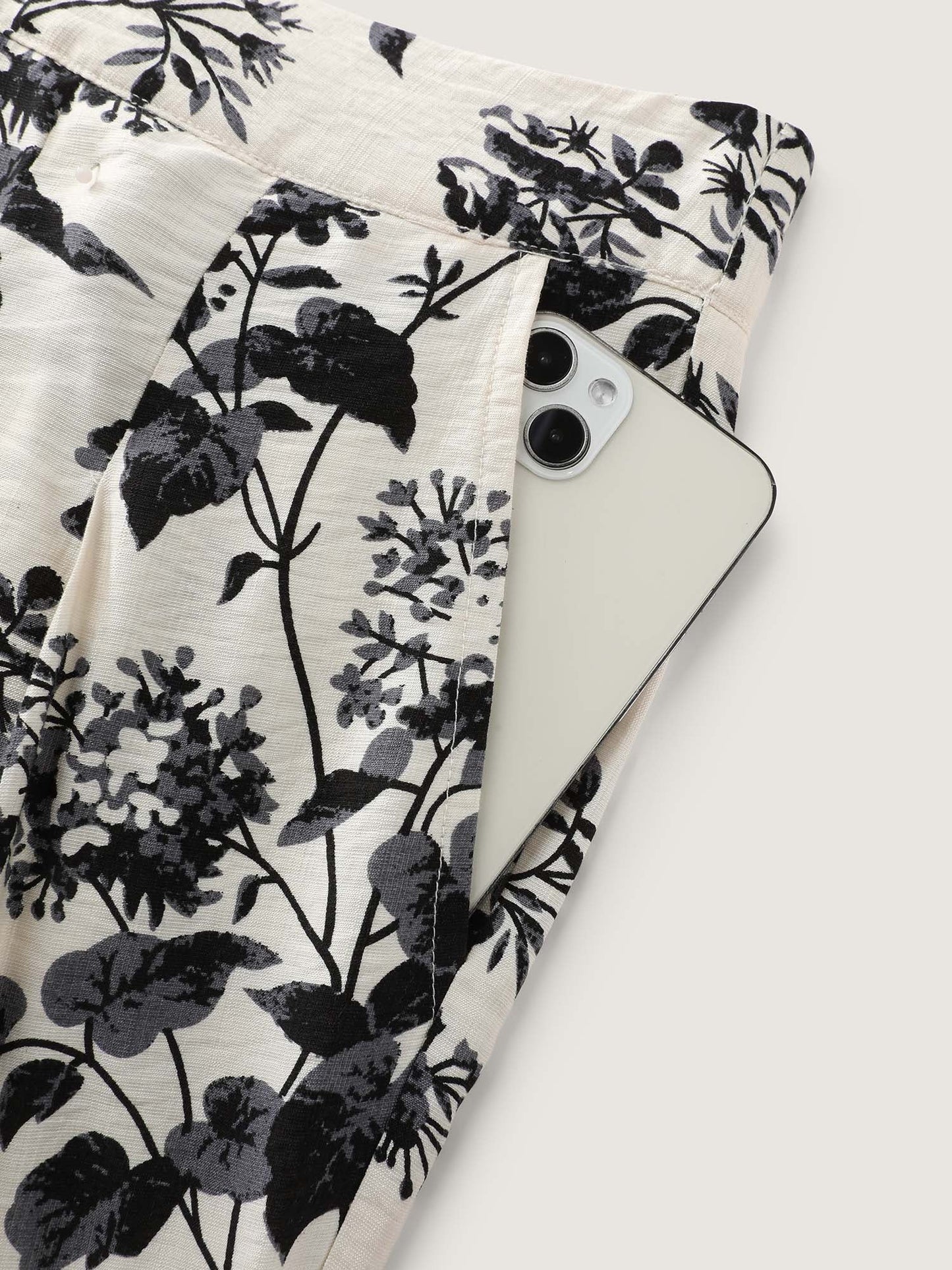 Silhouette Flower Print Wide-Leg Pants