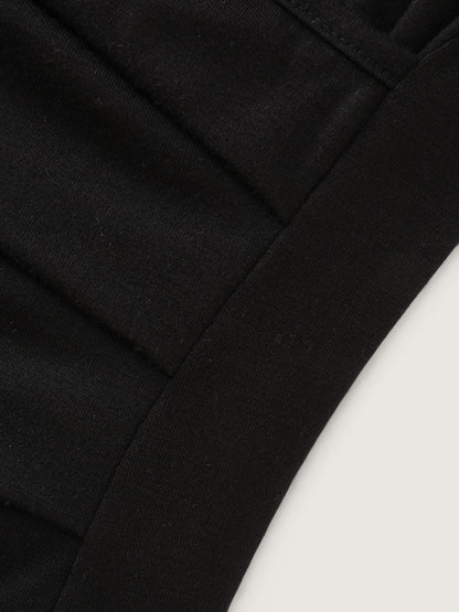 Stretchy Asymmetrical Neckline Slit Knit Top