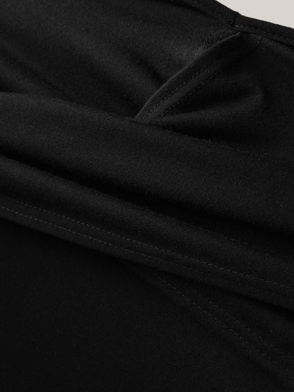 Crosswrap Bodice Pockets Midi Dress