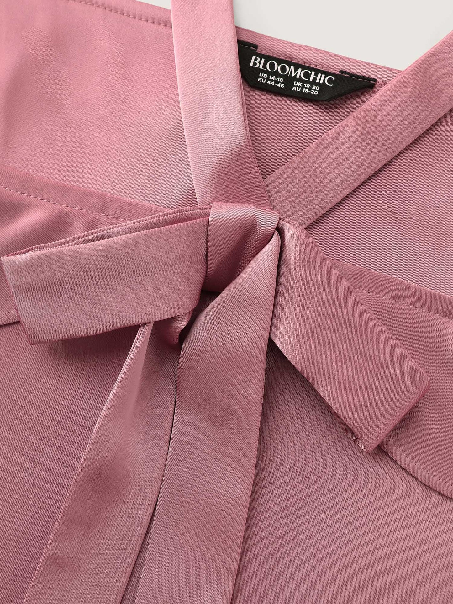 Elegant Satin Off-Shoulder Bowtie Blouse