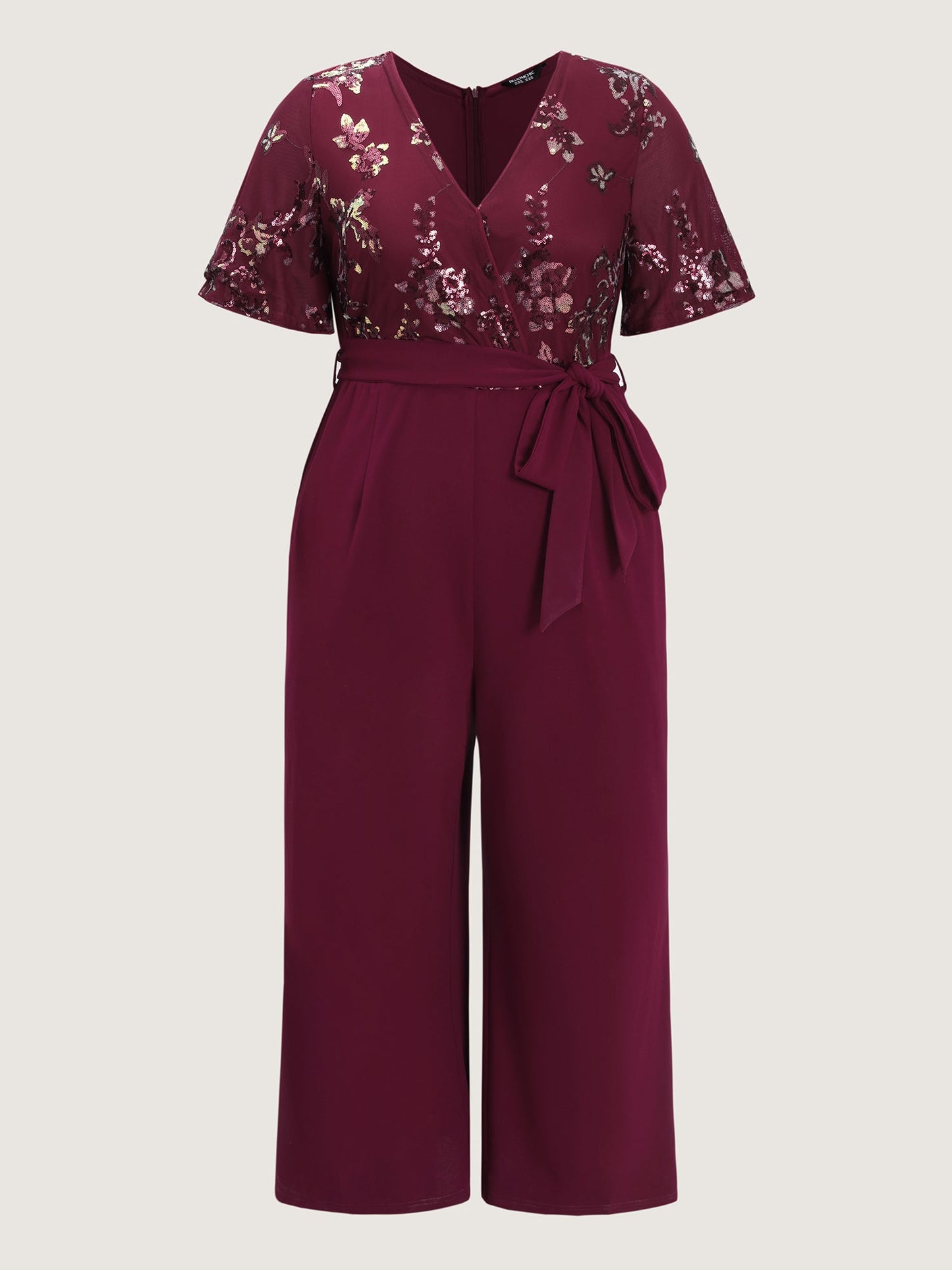 Sweet Floral Print Waist-Tie Jumpsuit