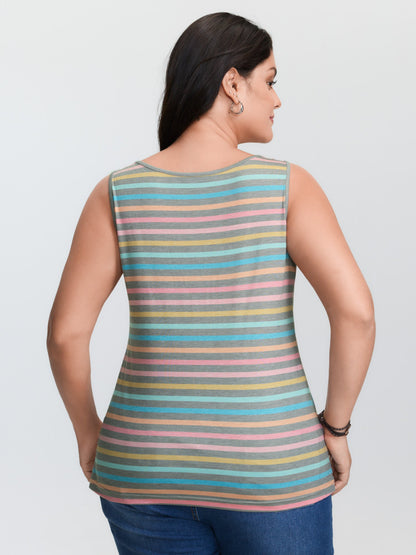 Supersoft Colorful Stripes Scoop Neck Tank Top