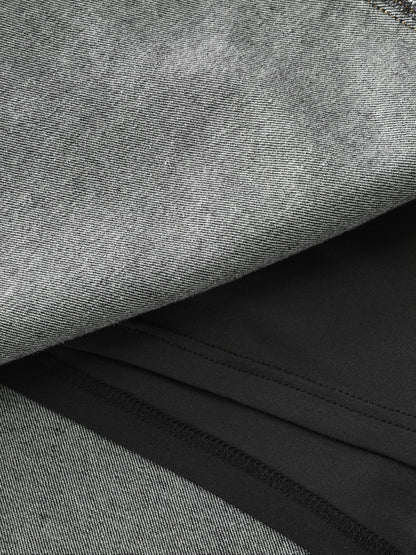 Built-In-Brief Stretchy Bootcut Denim Skirt