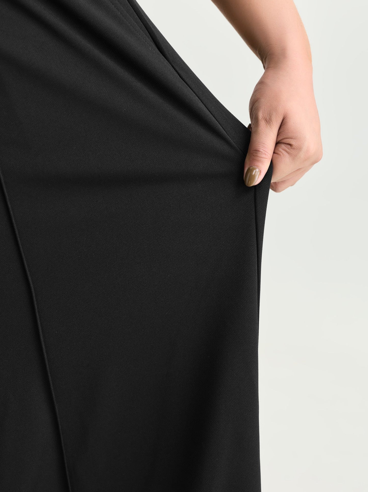 Stretchy Wide Waistband Wide-Leg Pants
