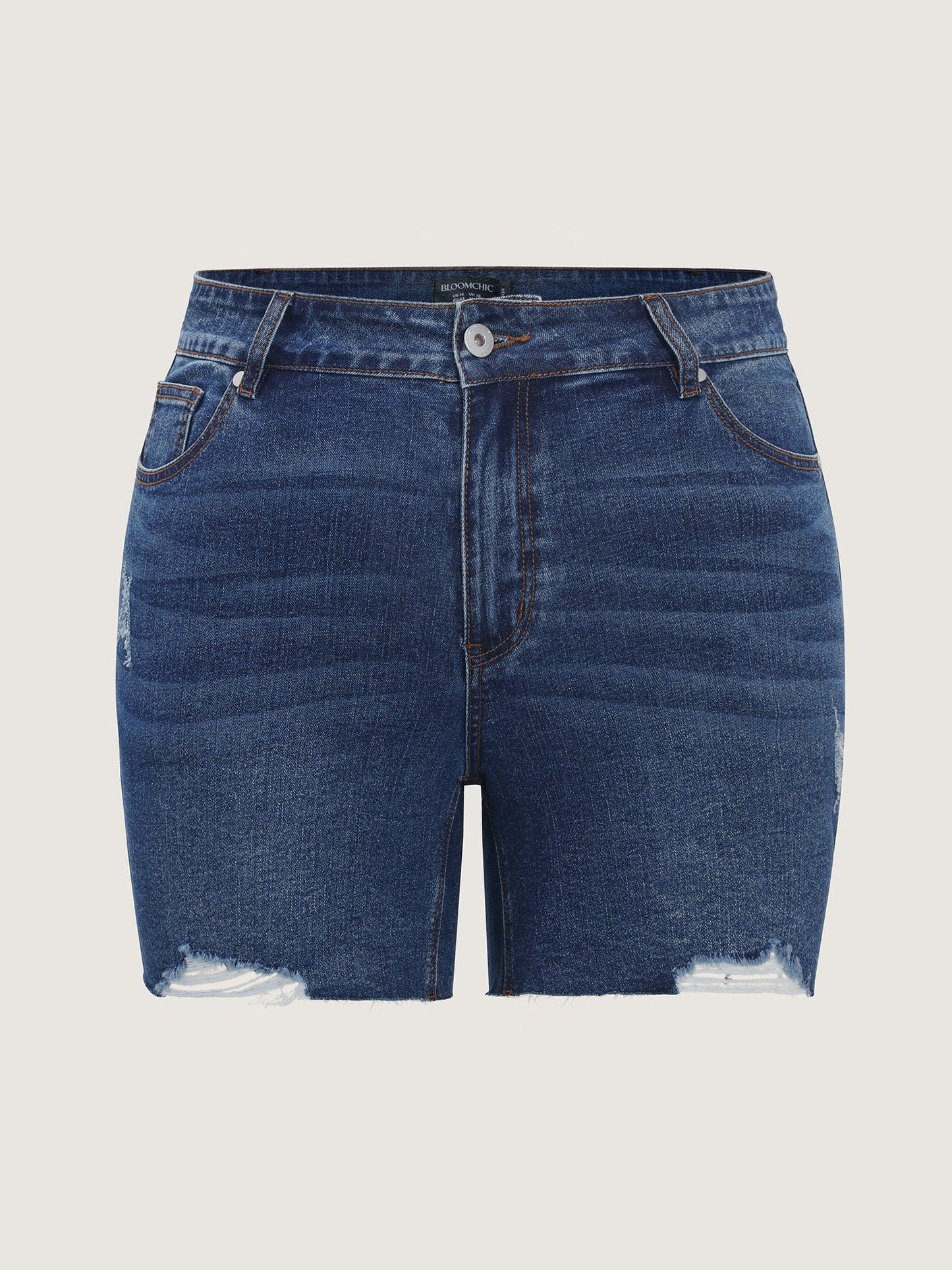 Stretchy Raw Cut Hem Skinny-Fit Denim Shorts
