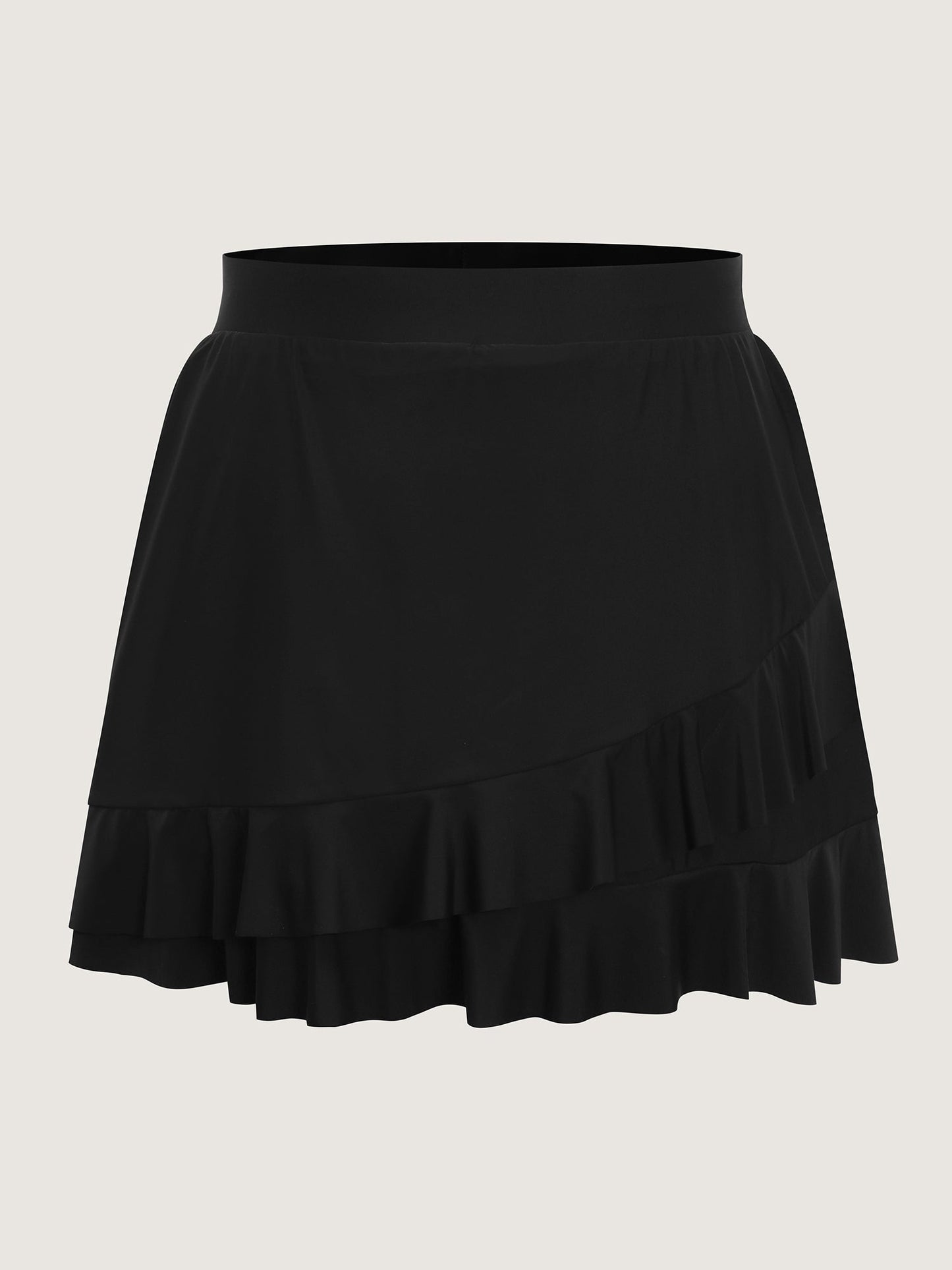 Ruffled Layered Plain Swim Bottoms