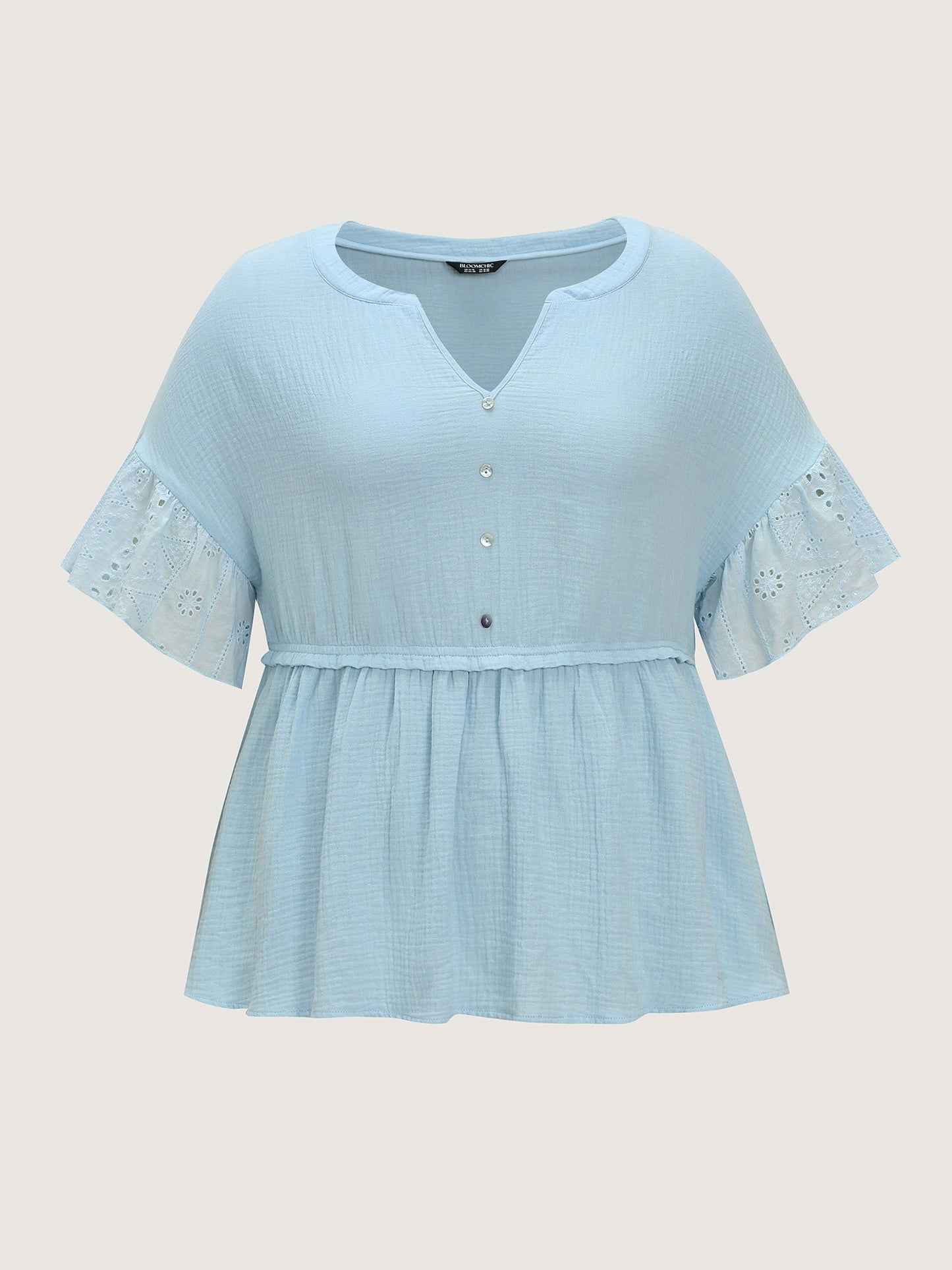 Cotton Ruffle Sleeve Babydoll T-Shirt