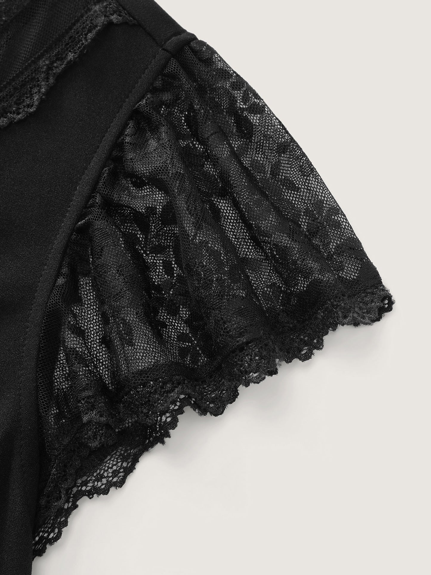 Sheer Lace Plain Knit Top