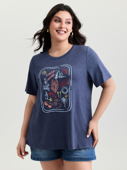 Supersoft Surf Vibes Round Neckline Plain T-Shirt