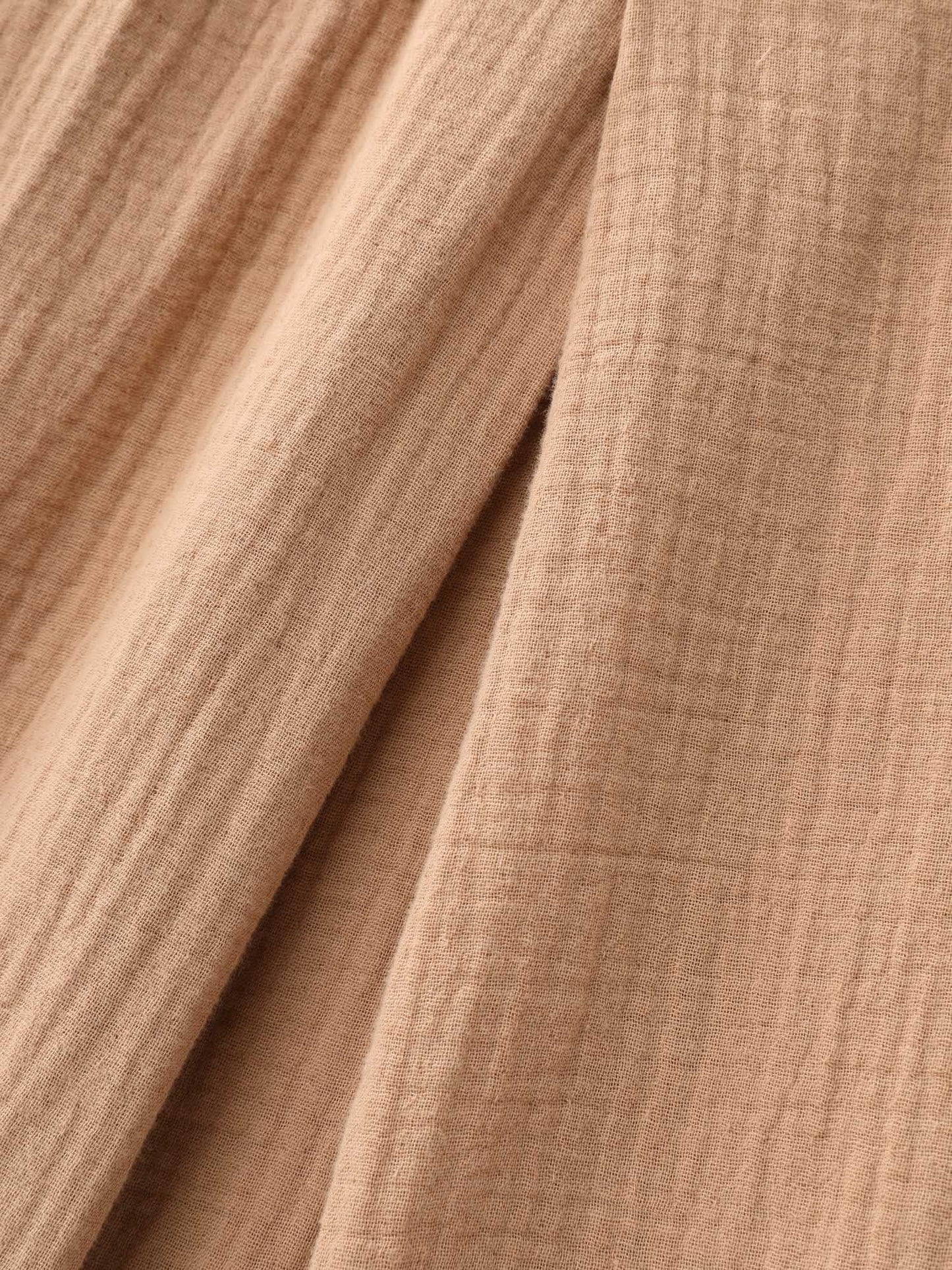 Cotton Pleated Shirred Waist Pants