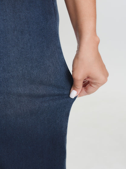 Drawstring Waist Stretchy Wide-Leg Jeans