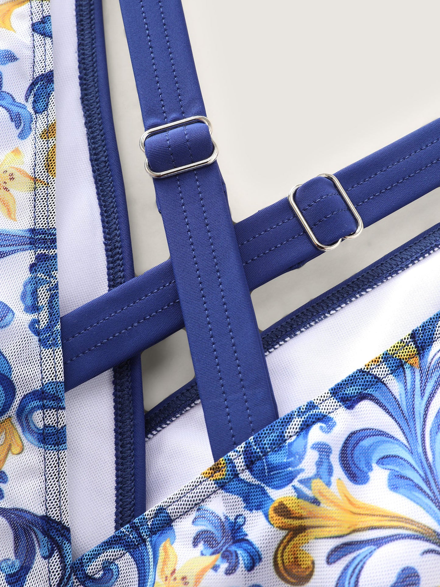 Ornate Print Hips Coverage Swim Dress