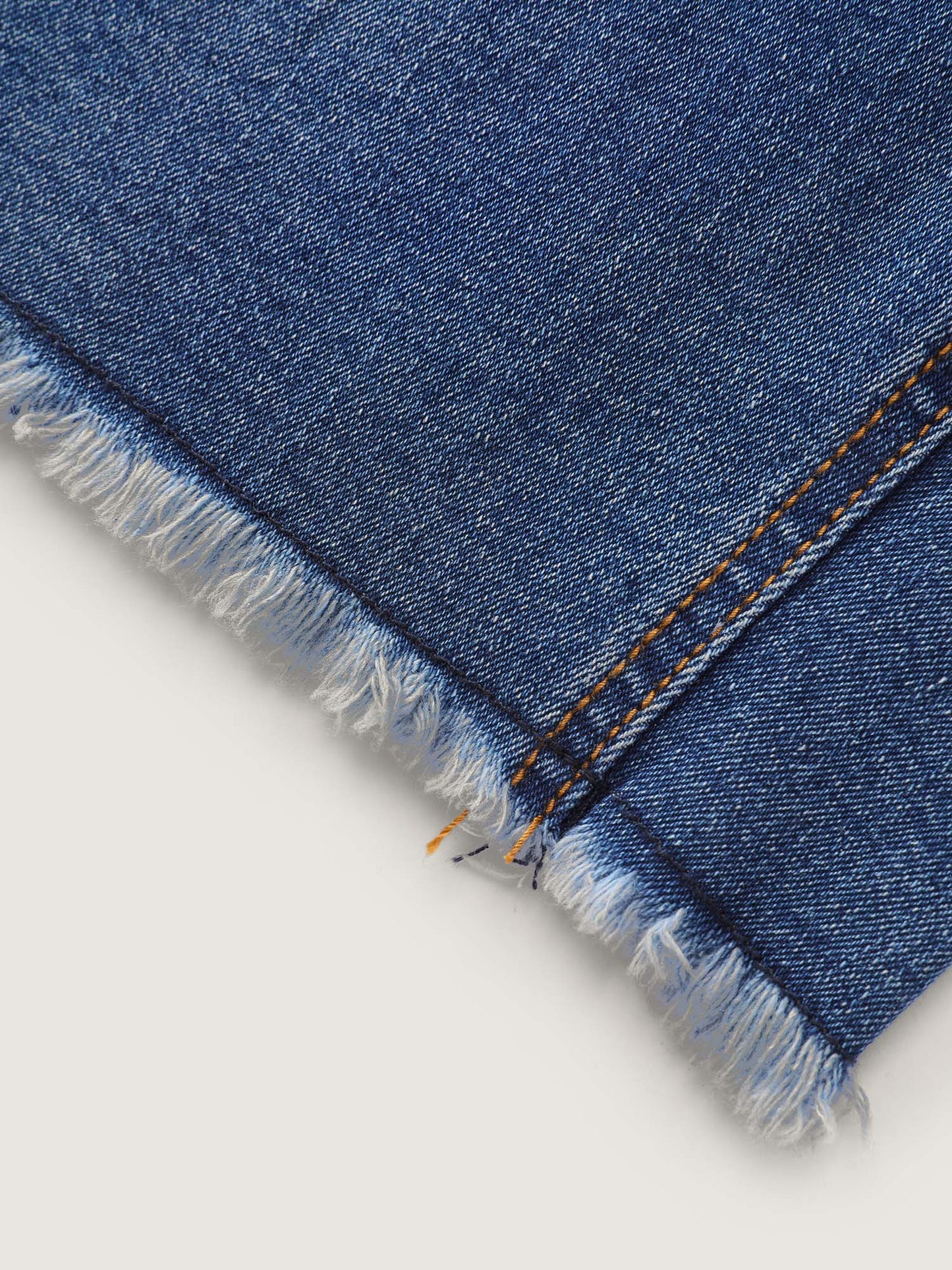 Everyday Elastic Waist Ripped Denim Shorts