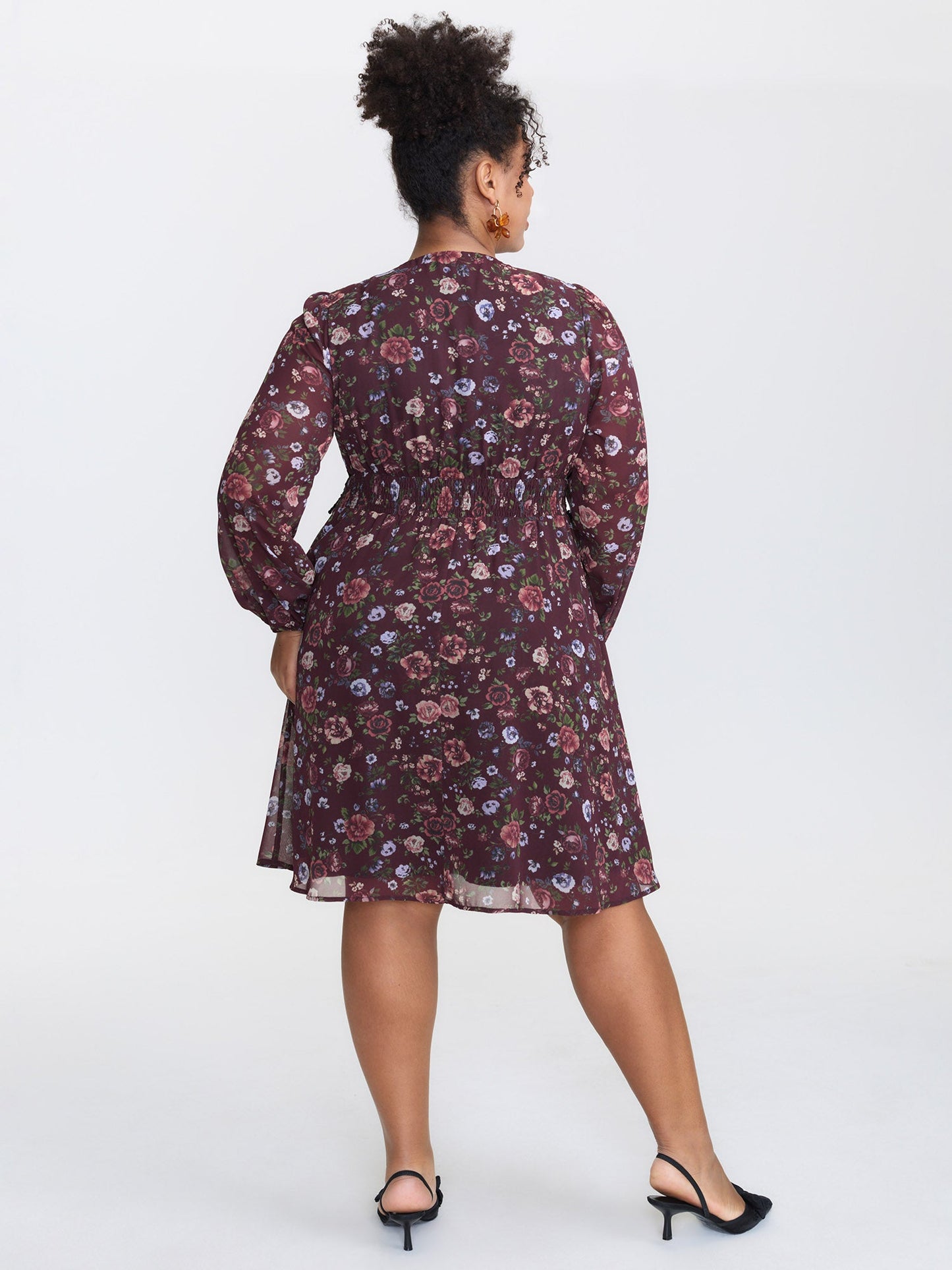 Floral Lace Trim Cinched-Waist Mini Dress