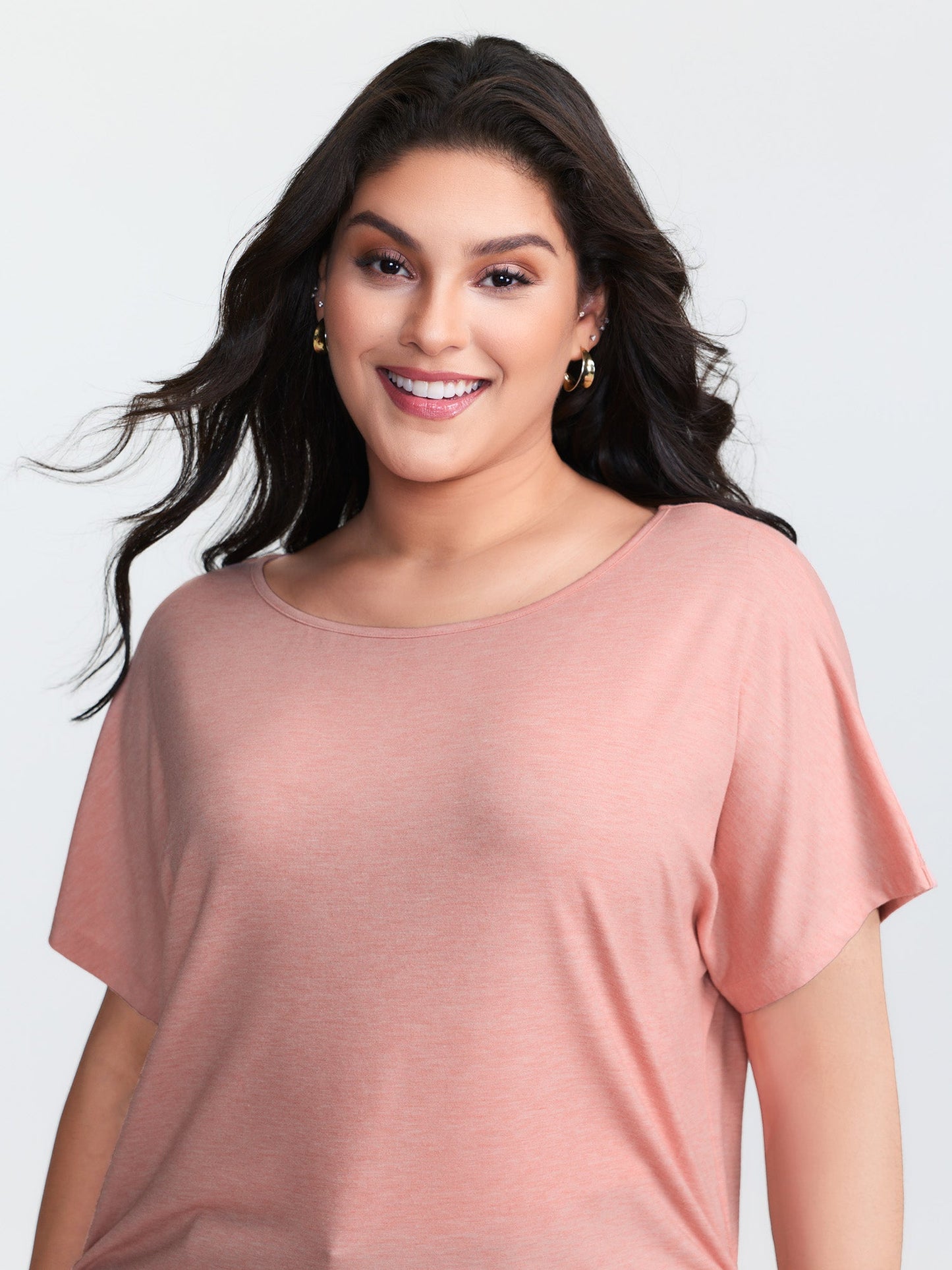 Supersoft Stretchy Ruched Hip-Coverage T-Shirt