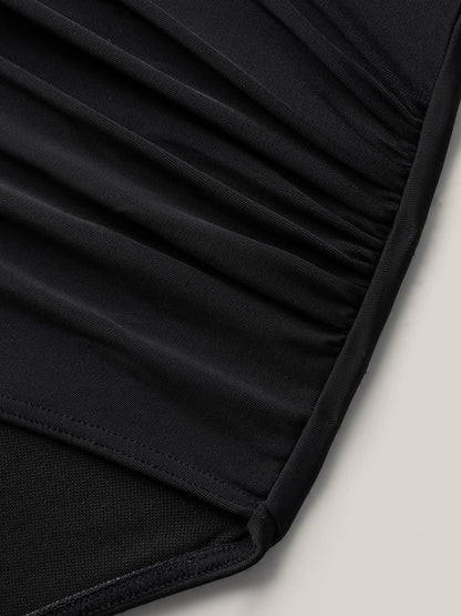Cross High Waist Ruched Swim Bottoms