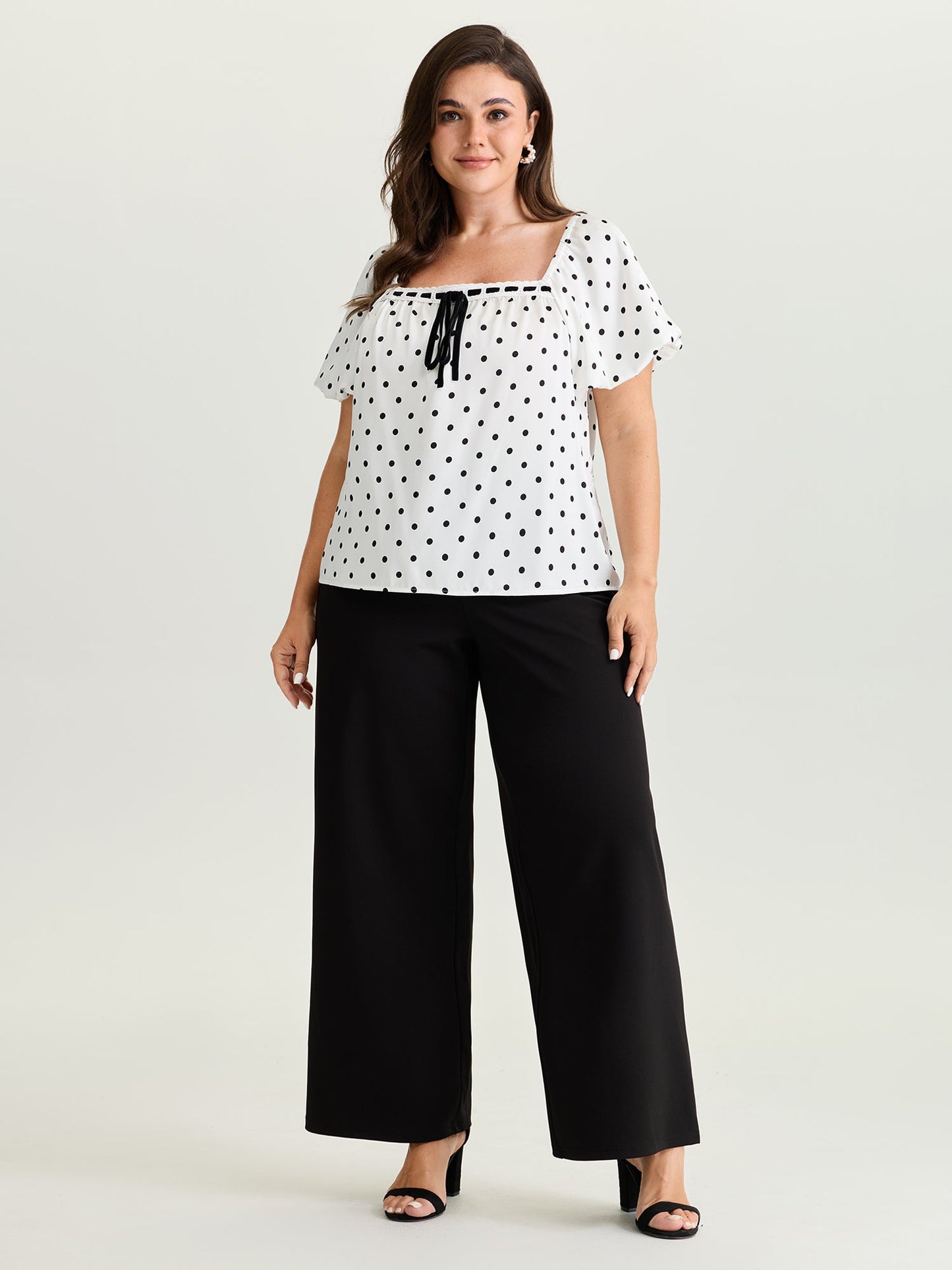 Timeless Polka Dots Neck-Tie Blouse