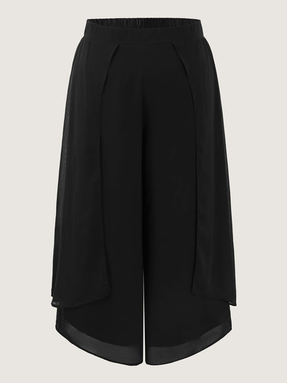 Chiffon Stretchy Waist Flowy Pants