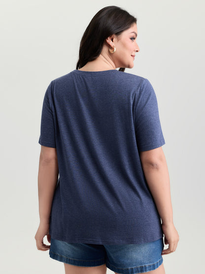 Supersoft Surf Vibes Round Neckline Plain T-Shirt