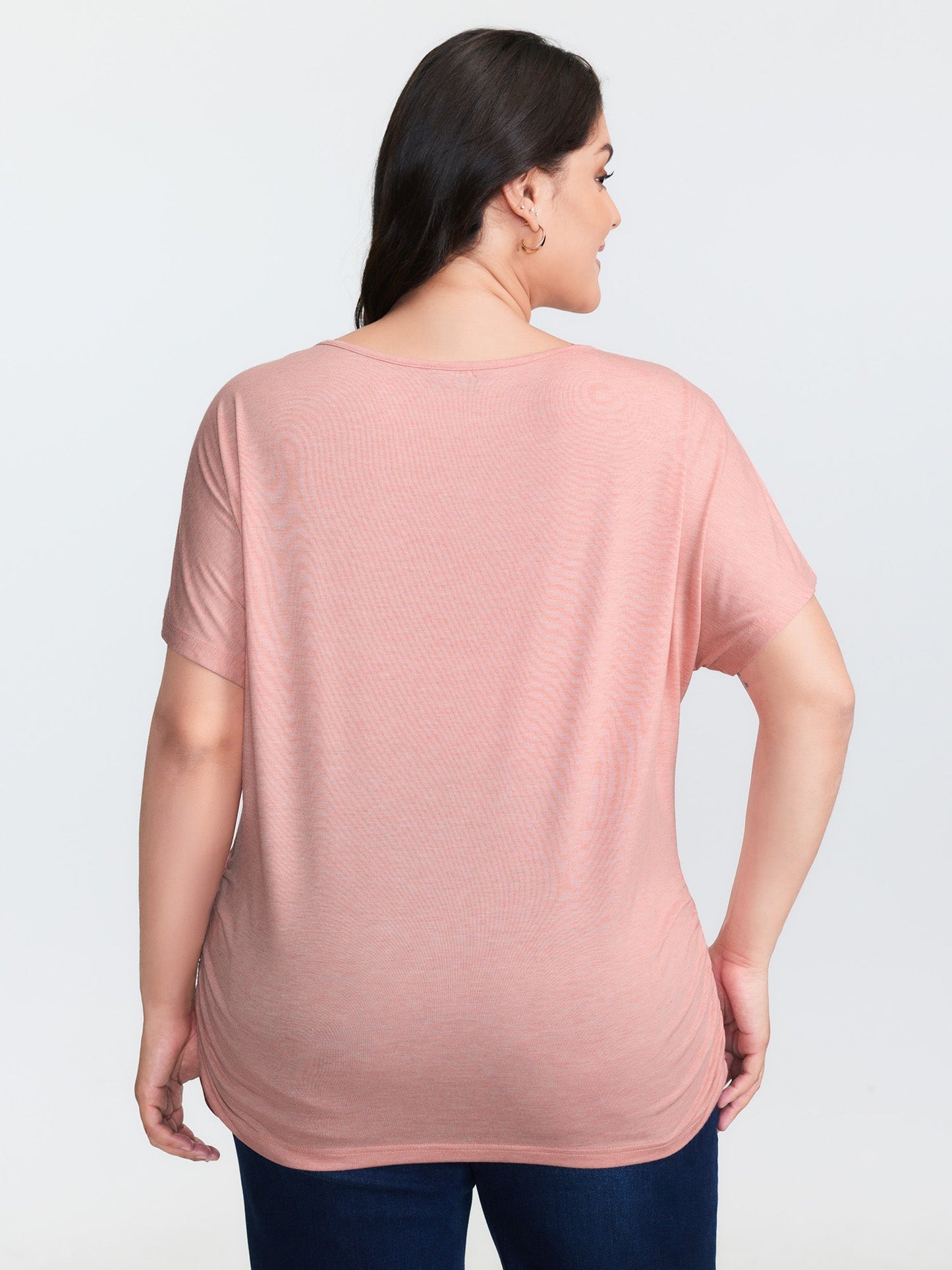 Supersoft Stretchy Ruched Hip-Coverage T-Shirt