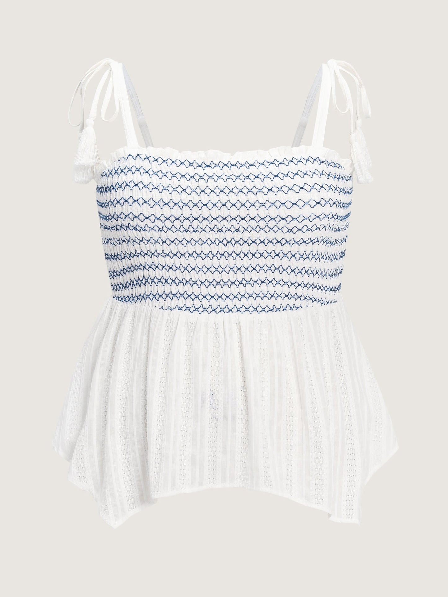 Cotton Striped Bodice Fit And Flare Tank Top